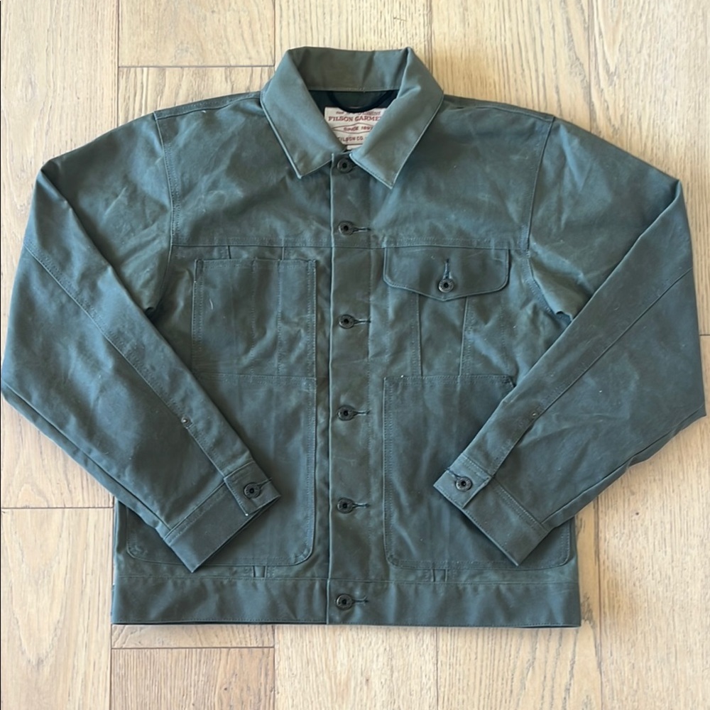 Filson Green Lightweight Shirt Jacket Classic Collar